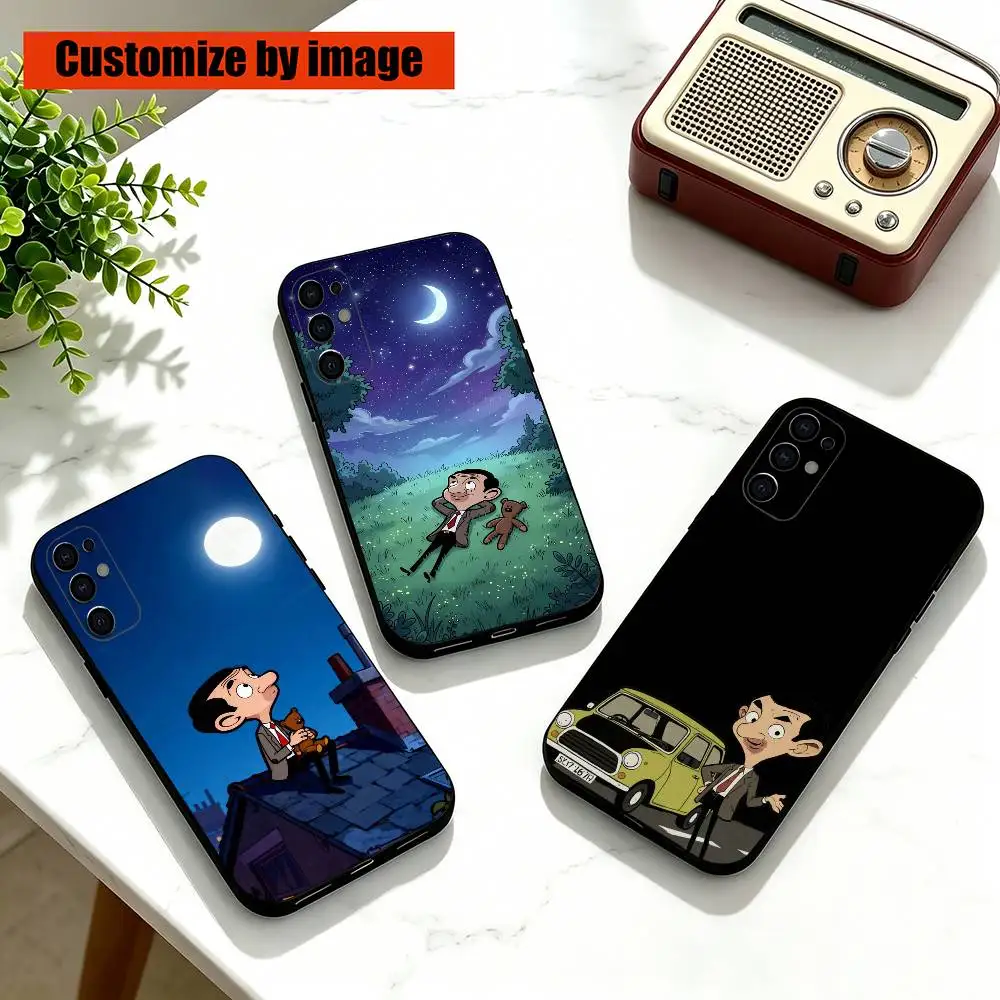 Cartoon Character Mr B-Beans  Phone Case Black Silicone Soft For Samsung S26,S25,S24,S23,S22,S21,S30,Ultra,Plus,Fe,Lite