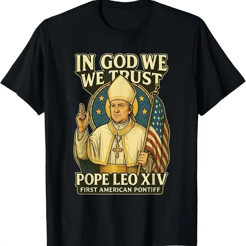 In God We Trust Pope Leo Xiv First American Pontiff Patriotic Catholic T Shirt