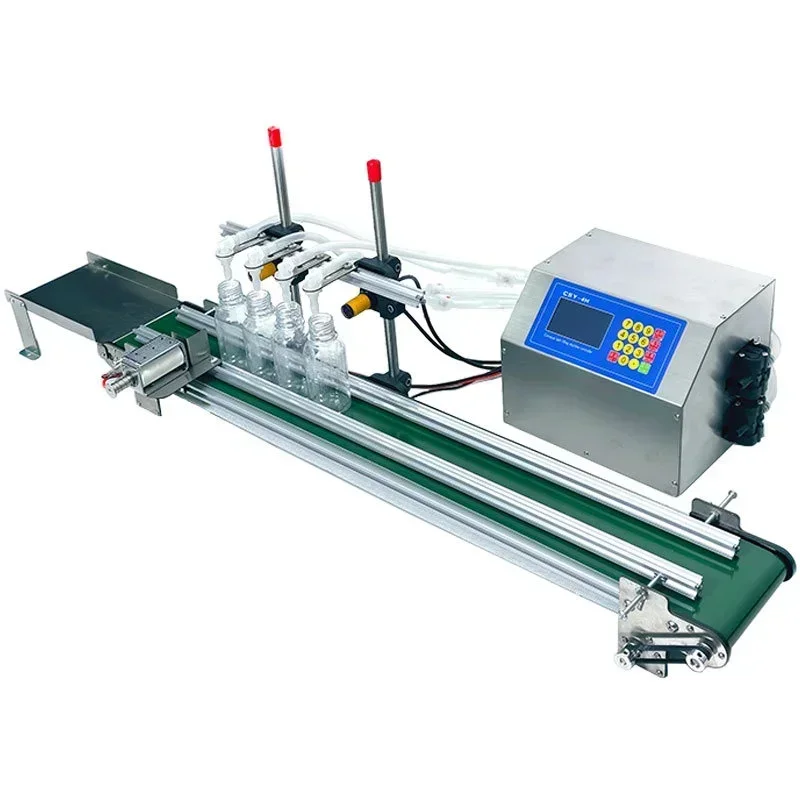 

4 head assembly line conveyor belt filling machine four head small white wine liquid automatic canning conveyor production line