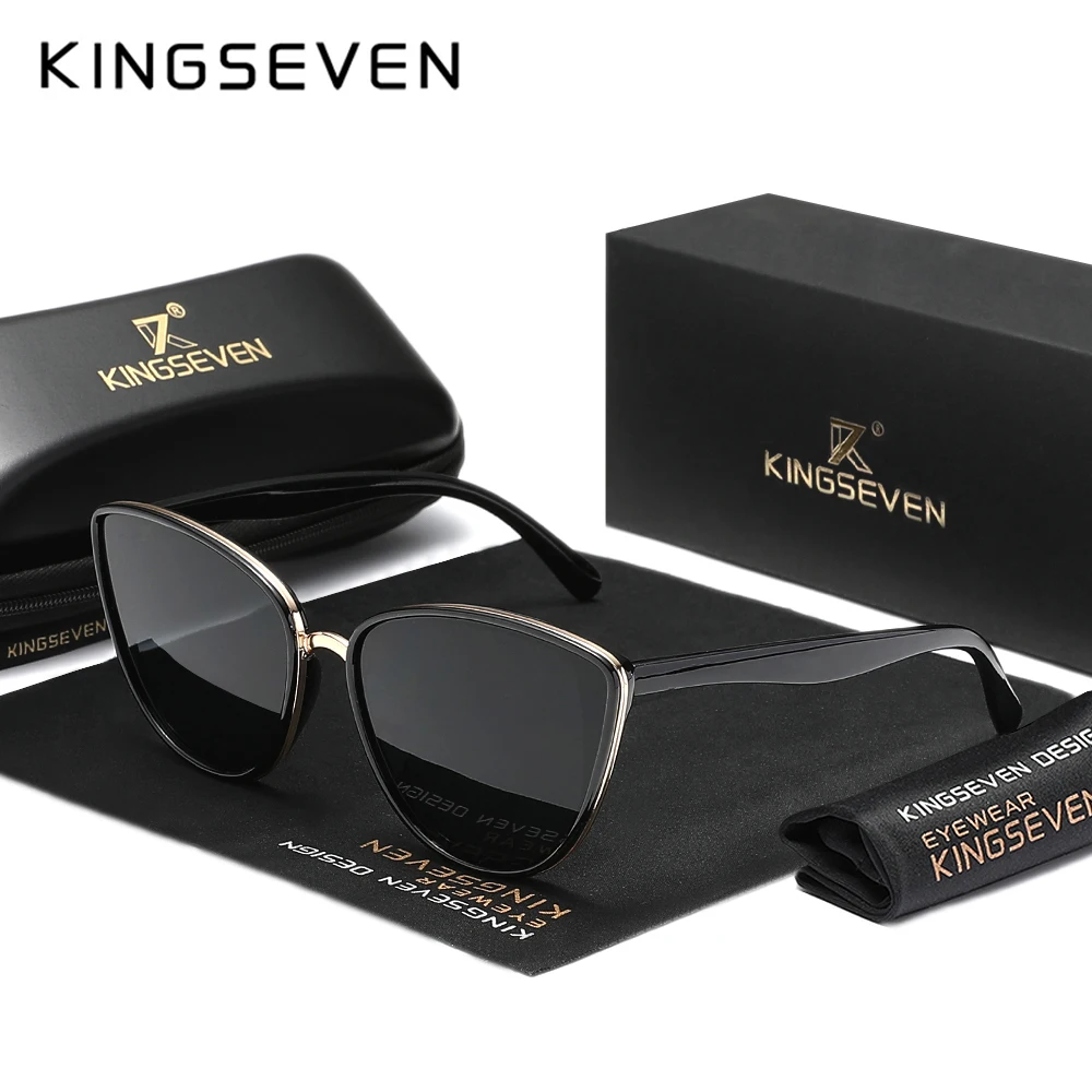 

KINGSEVEN новые модные женские солнцезащитные очки «кошачий глаз», роскошные антибликовые очки для вождения в стиле ретро, вечерние, UV400, женские популярные очки для путешествий