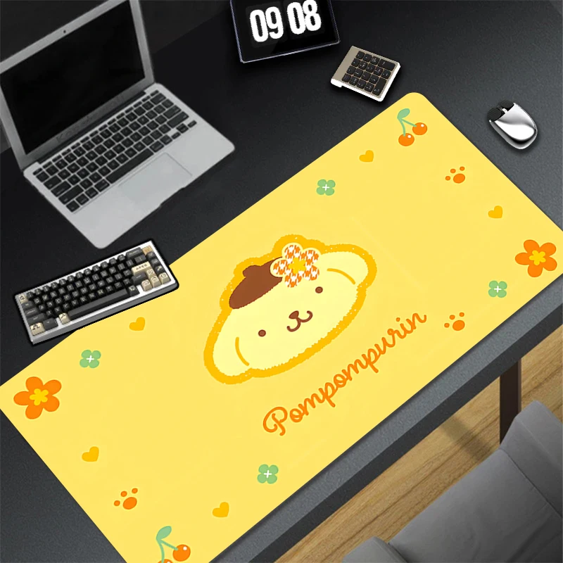 Kawaii Yellow Dog Soft Mouse Pad XXL PC Cartoon Anime Gamer Cabinet Mousepad Laptop Pompompurin Keyboard Rug New Gaming Desk Mat