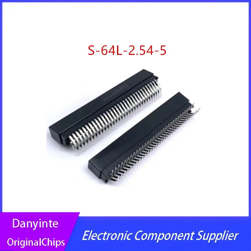 NEW 20PCS/LOT S-64L-2.54-5 64P 2*32 Goldfinger bent foot slot EDGE CONNECTOR SLOT