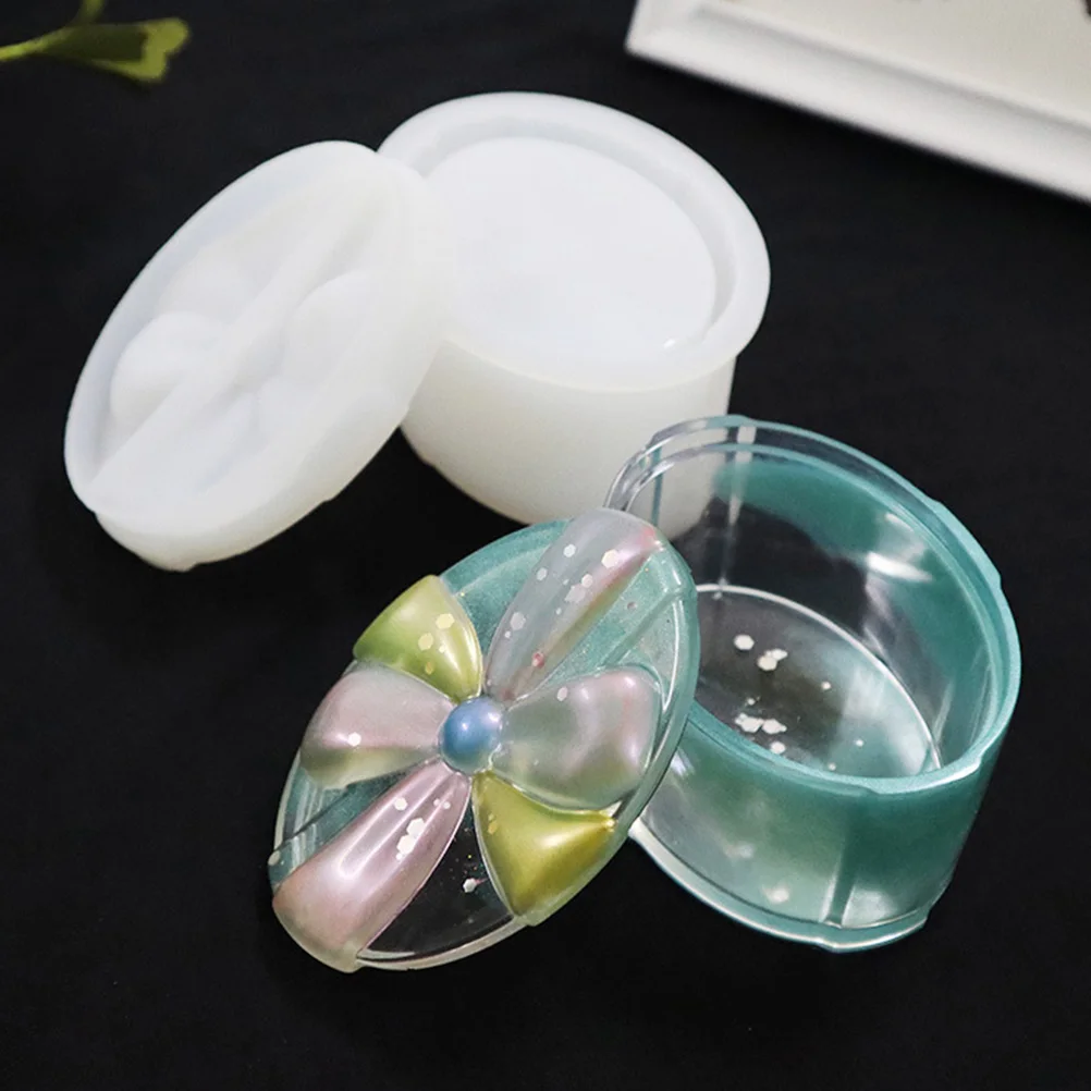 

1 Set Silicone Diy Mould Epoxy Resin Box Jewelry Casting Tool Oval Shape Small Portable Storage Easy Demold High Strength Craft