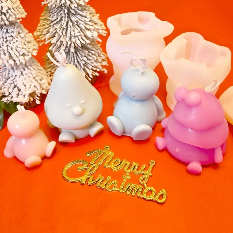 3D Christmas Elf Candle Silicone Mold DIY Christmas Candle Making Crystal Epoxy Resin Molds Holiday Decor Aromatherapy Casting