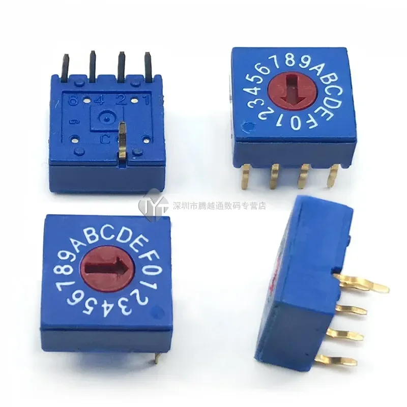 2/5PCS/lot 0-F Rotary Encoding Switch DIP Switch 16 Position PCB Encoder 8421C Reverse Code 4:1 Switching Switch