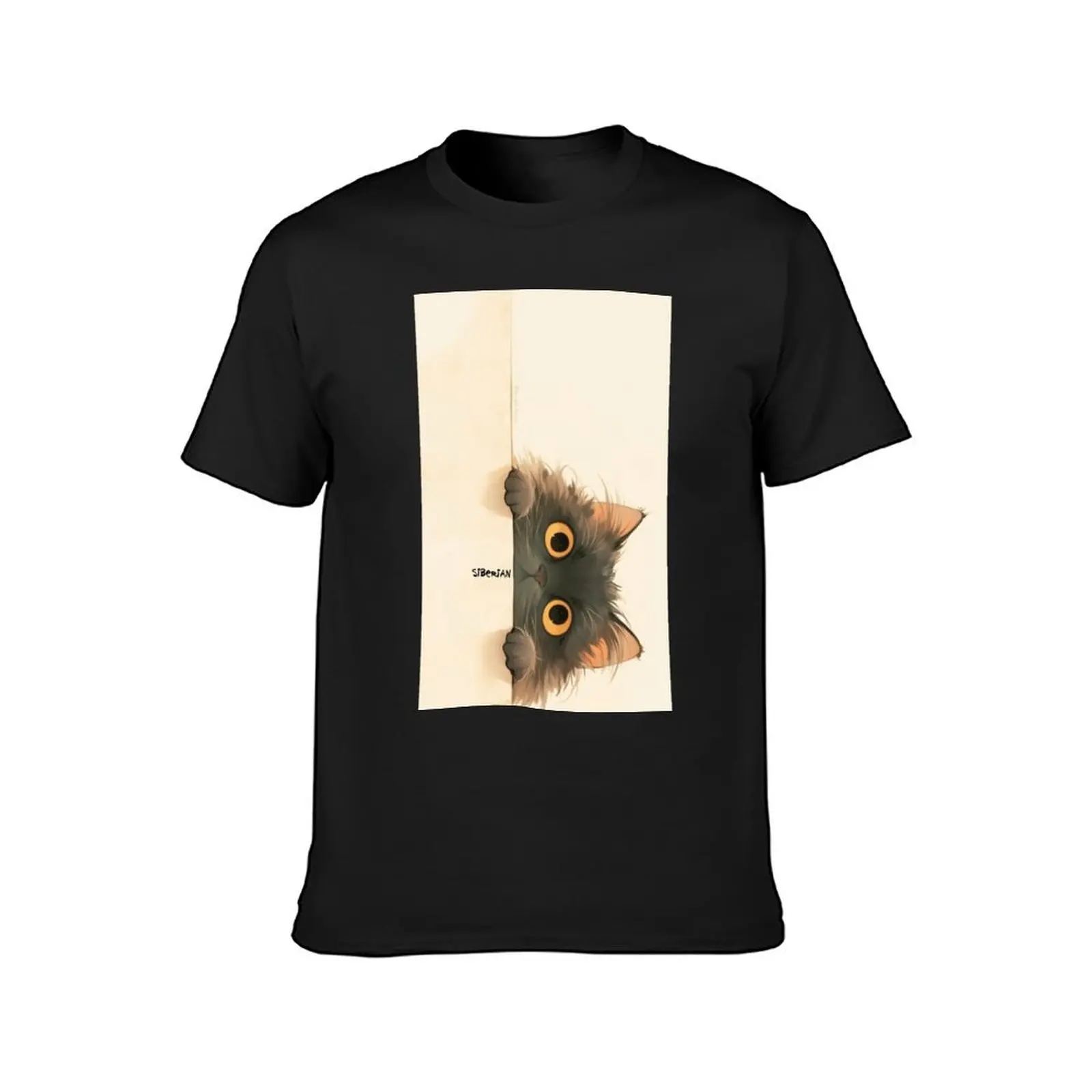 Peekaboo Siberian Cat T-Shirt street wear shirts graphic tees anime shirts men