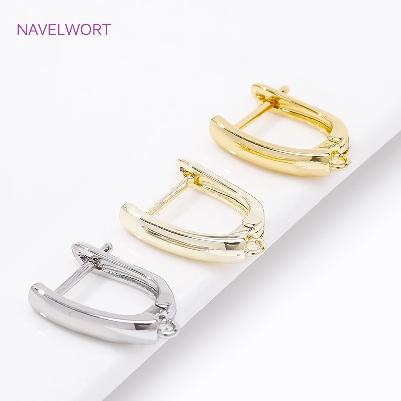 18K Gold Plated/Rhodium Smooth Earring Hook Clasps High Quality Ear Wire Hooks For Earring Making DIY Jewelry Making Accessories