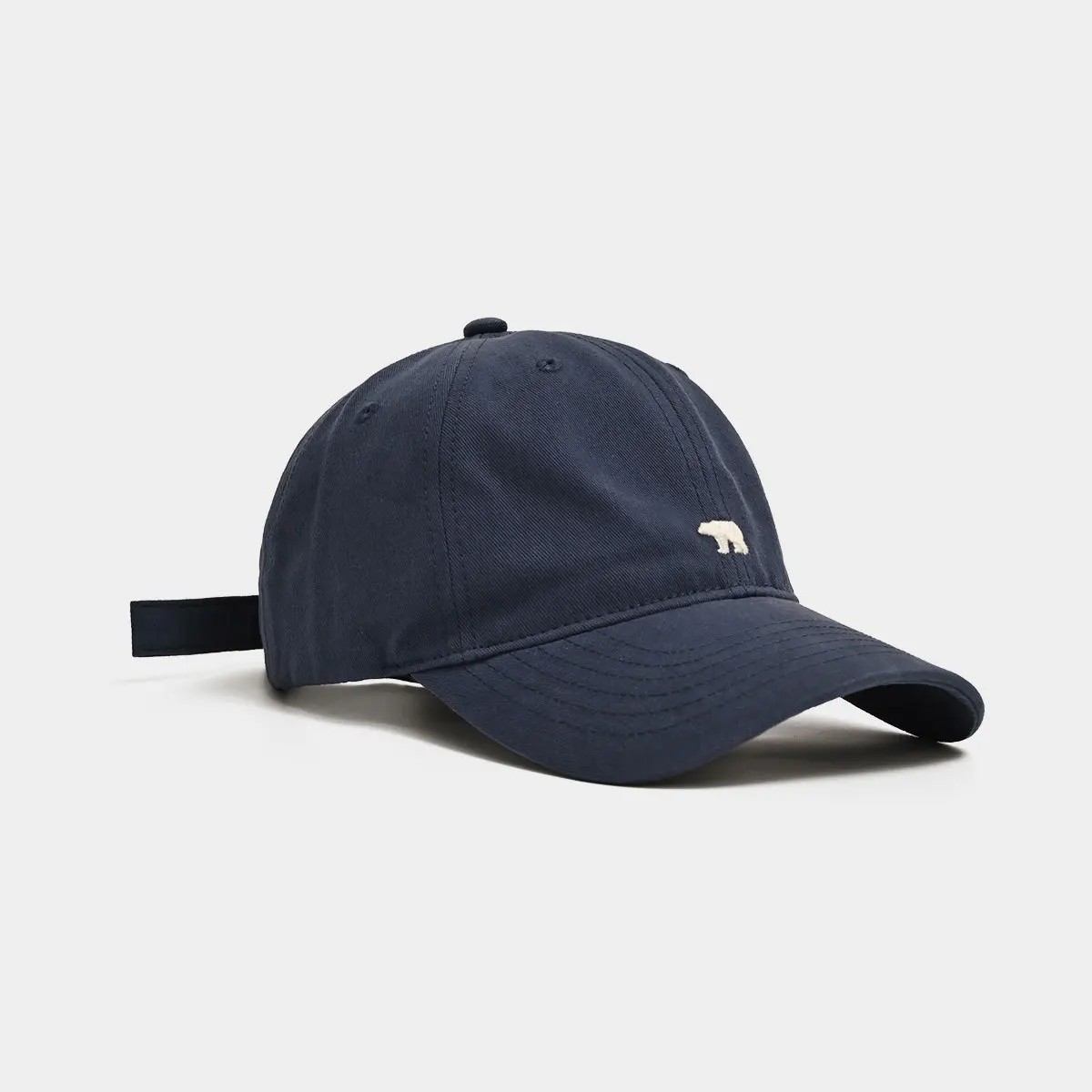 American Soft-top Polar Bear Embroidered Baseball Cap For Women, Wide-brim Face-showing Small Soft-top Peaked Cap For Men