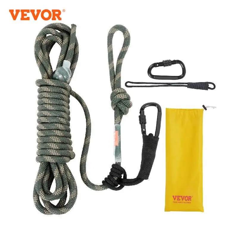 VEVOR Treestand Safety Rope 30 ft Treestand Lifeline Rope 30KN Breaking Tension 0.6'' Hunting Safety Line for Treestrap Climbing