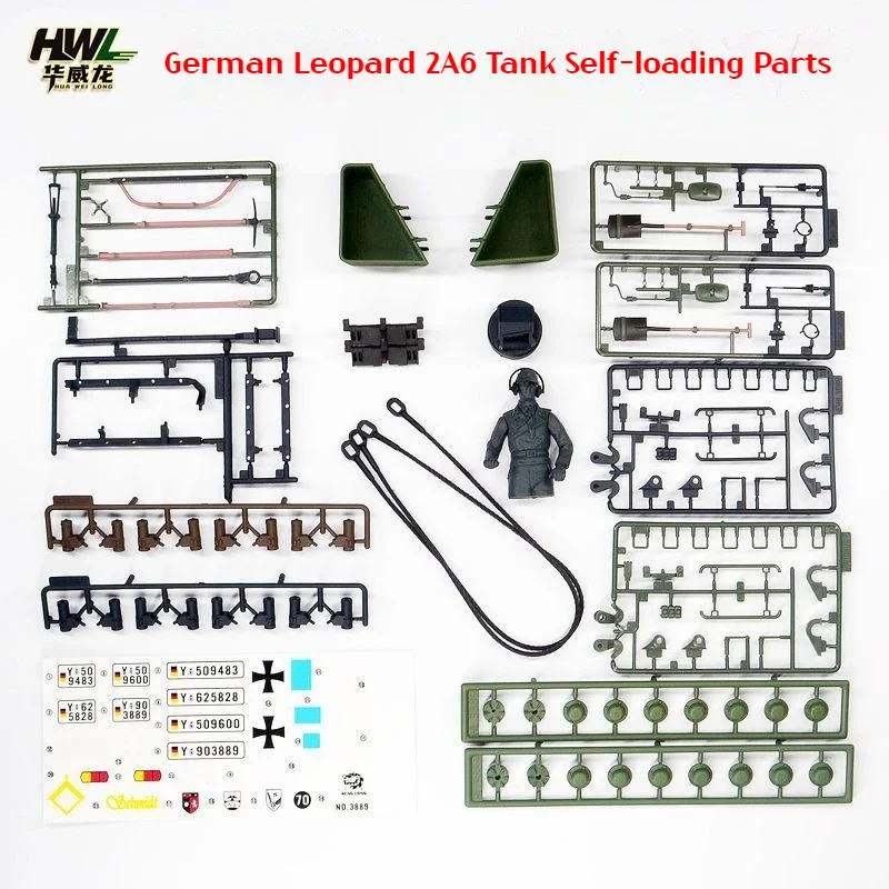 Henglong Tank Accessories 3889/90-1 Leopard 2 a6 Set completo di parti autodecorative Sticker Forming Phase Meter Mesh Screen