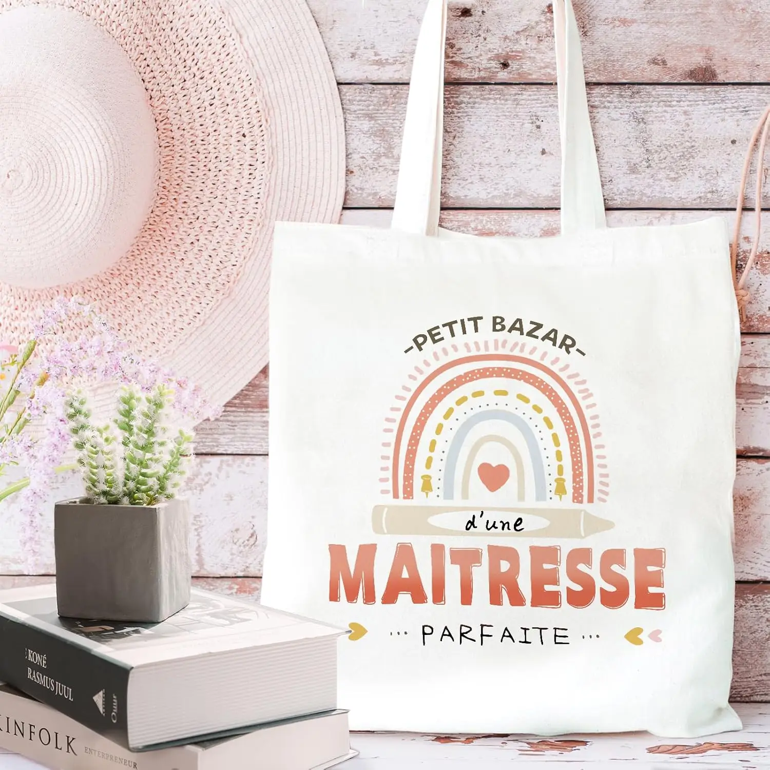 

Cadeau Maitresse D'école Tote Bag Cadeau Maitresse Noel Joyeux Noël À La Maîtresse for Women Gift Graduation Gift Academic Year
