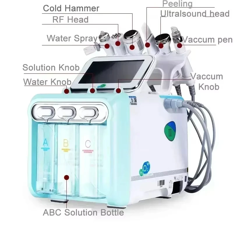 7 in1 Water Oxygen Jet Peel Hydro Beauty Skin Cleansing Hydro facial Machine Facial Machine Water Aqua Peeling for Home UseH2O2