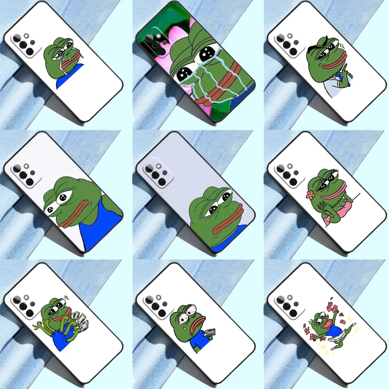 Funny Sad Frog Case For Samsung A52S A21S A23 A02S A03S A51 A71 A50 A70 A12 A22 A32 A42 A72 A52 Coque