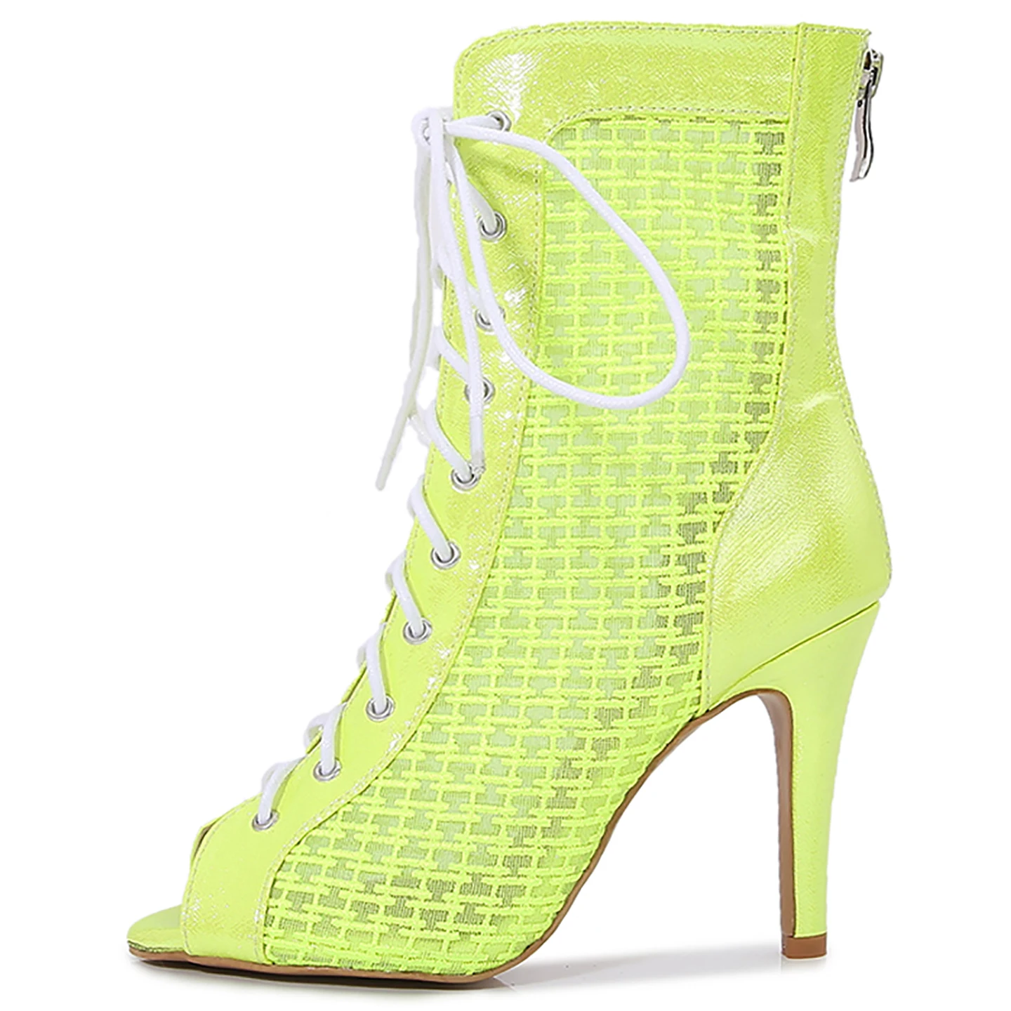 أحذية الرقص اللاتينية النسائية السالسا التانغو قاعة الرقص حفلة خضراء تنفس عالية الكعب في الهواء الطلق أحذية رياضية الرقص الاجتماعي الأحذية النسائية