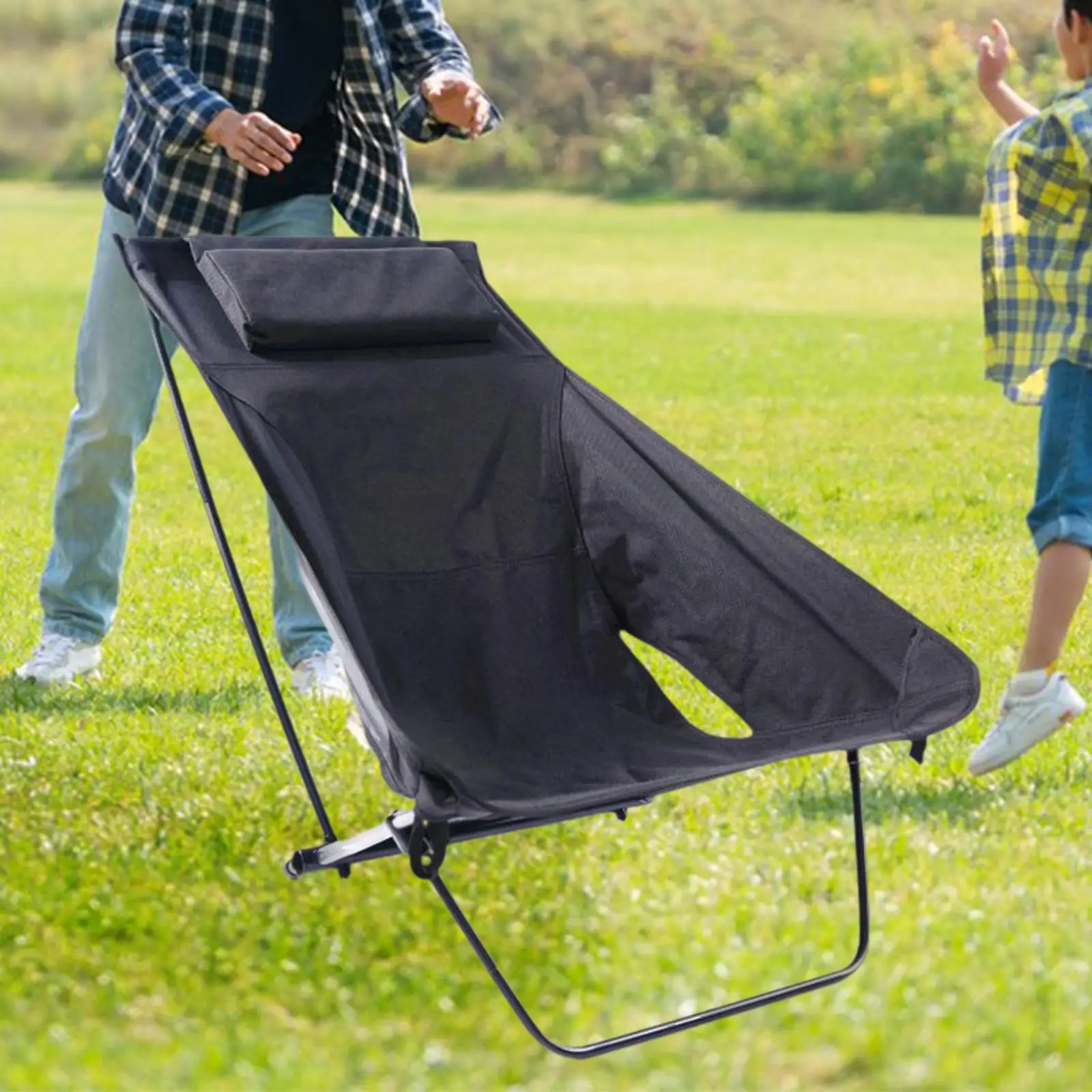 

Folding Camping Chair, Beach Chair Lightweight with Backrest, Outdoor Seat, Portable Fishing Chair, for Fishing Patio Beach