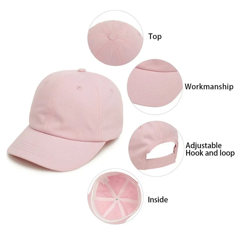 Kids Unisex Cotton Snap Back Baseball Cap Solid Color Four Seasons HipHop Boy Hats Adjustable Breathable Children Wholesale Caps