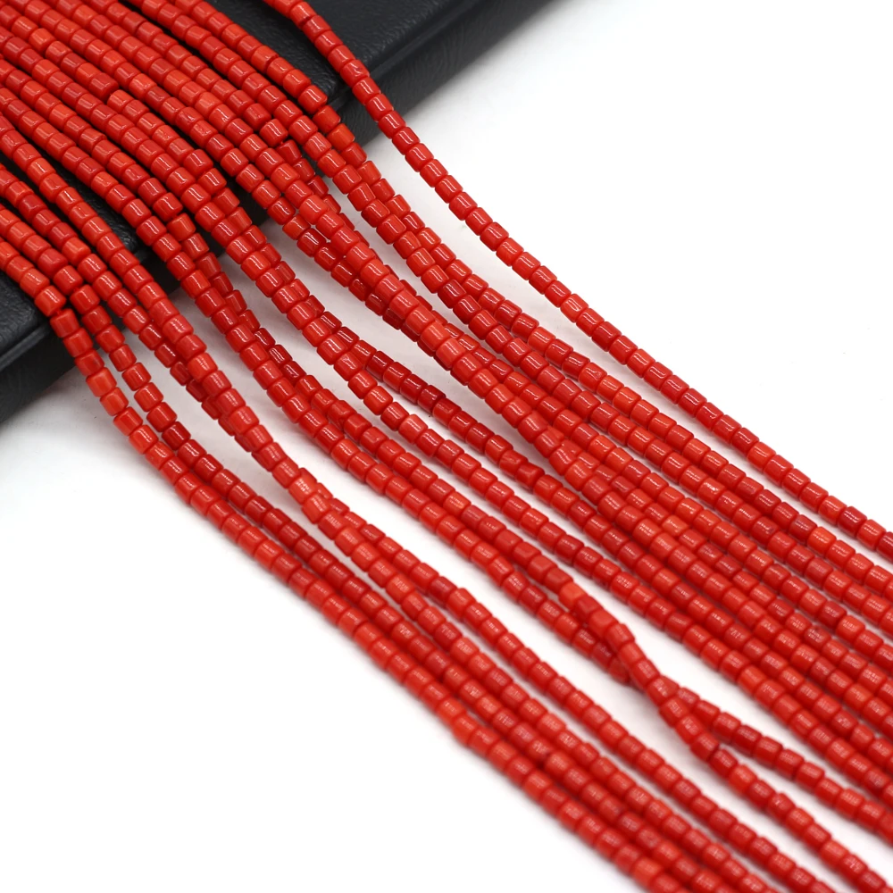 Coral Beads Red Cylindrical Shape Isolation Beads for Jewelry Making DIY Fashion Bracelet Necklace Accessories Size 3x3mm