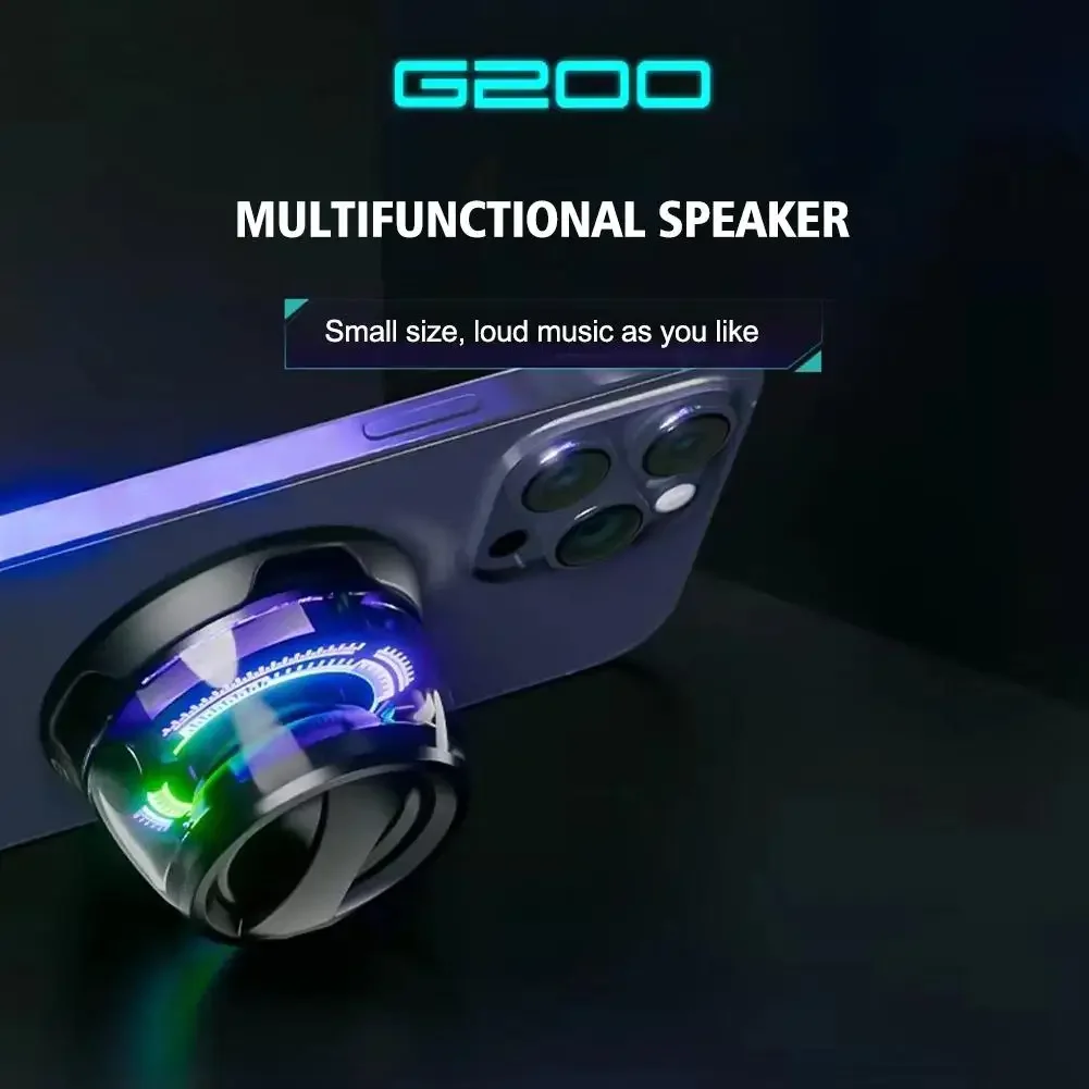 Portable Bluetooth Speaker HECATE G200 RGB Lighting Magnetic Speaker BT5.3 Mini Sound Box 7 Hours Playback Phone Holder