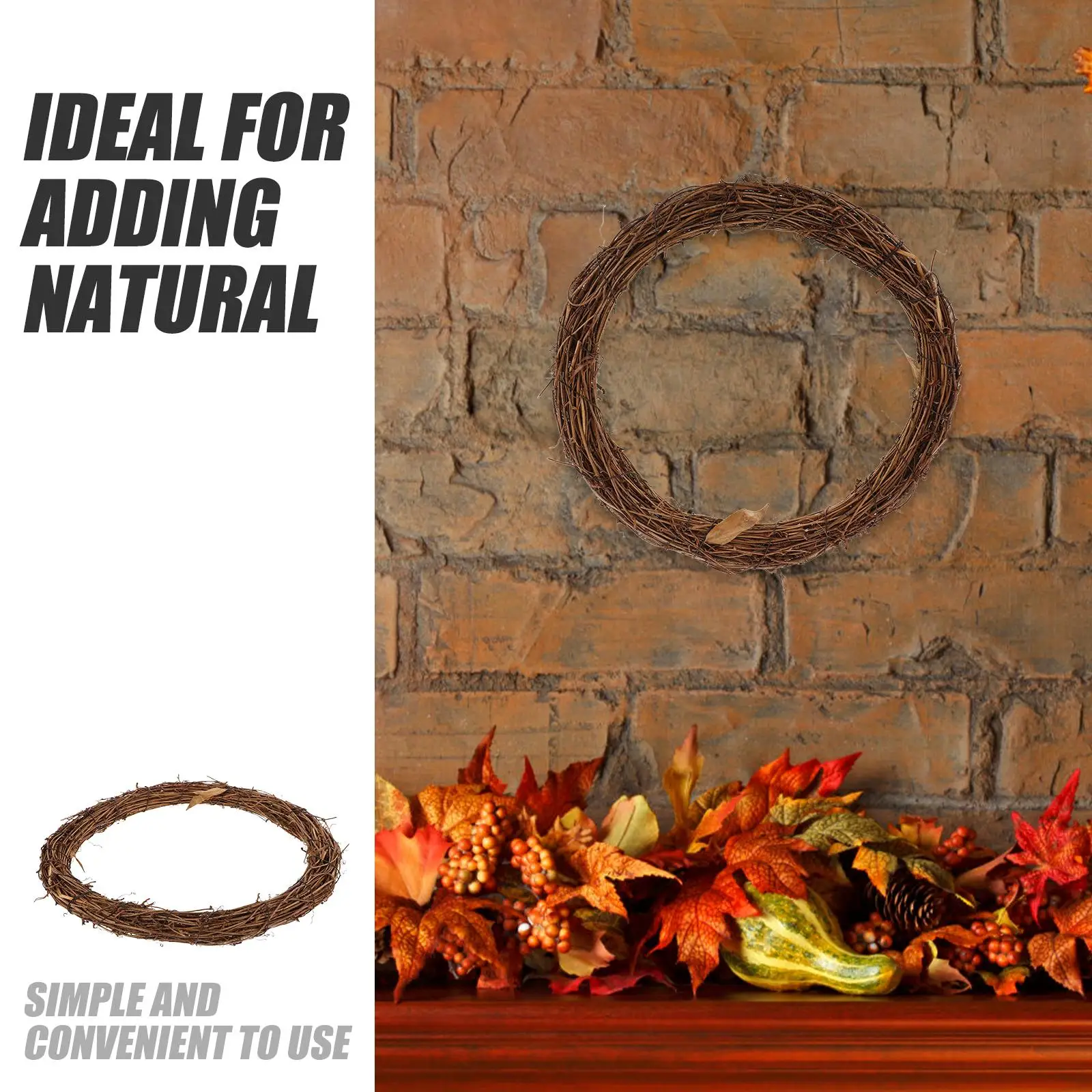 S หวายวงกลมตกแต่งขนาดเล็กพวงหรีดสําหรับงานฝีมือคริสต์มาส Garland MINI แหวน DIY Grapevine อุปกรณ์เสริมรอบตกแต่งบ้าน