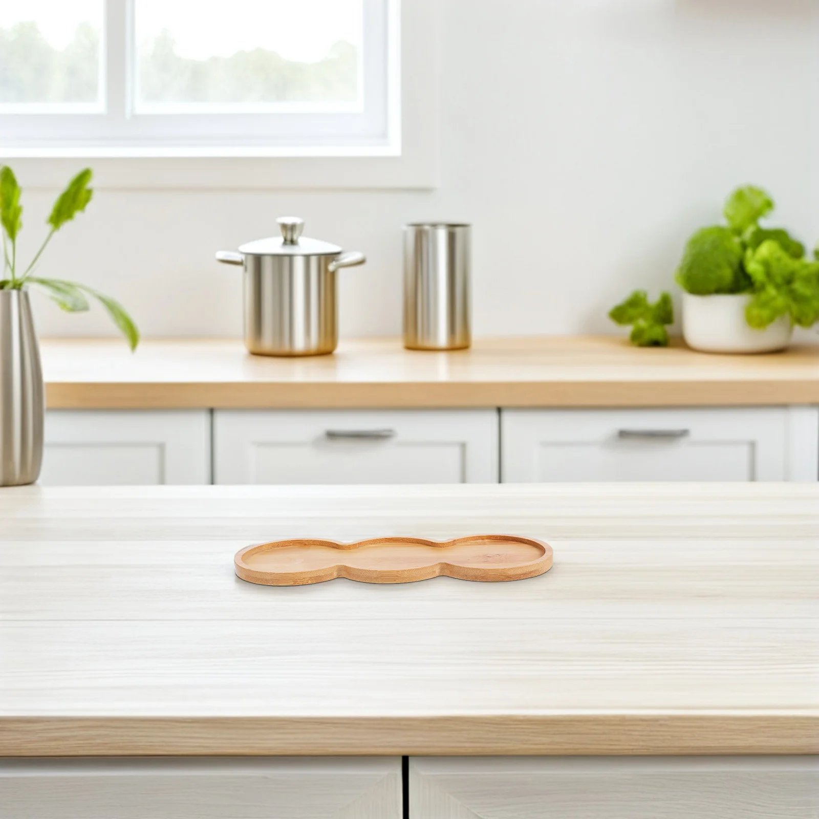 

Bamboo 3-Slot Ktv Bar Service Tray Anti-Slip Wine Whiskey Holder Party Drink Serving Tray Cup Mat Wine Holder Coaster