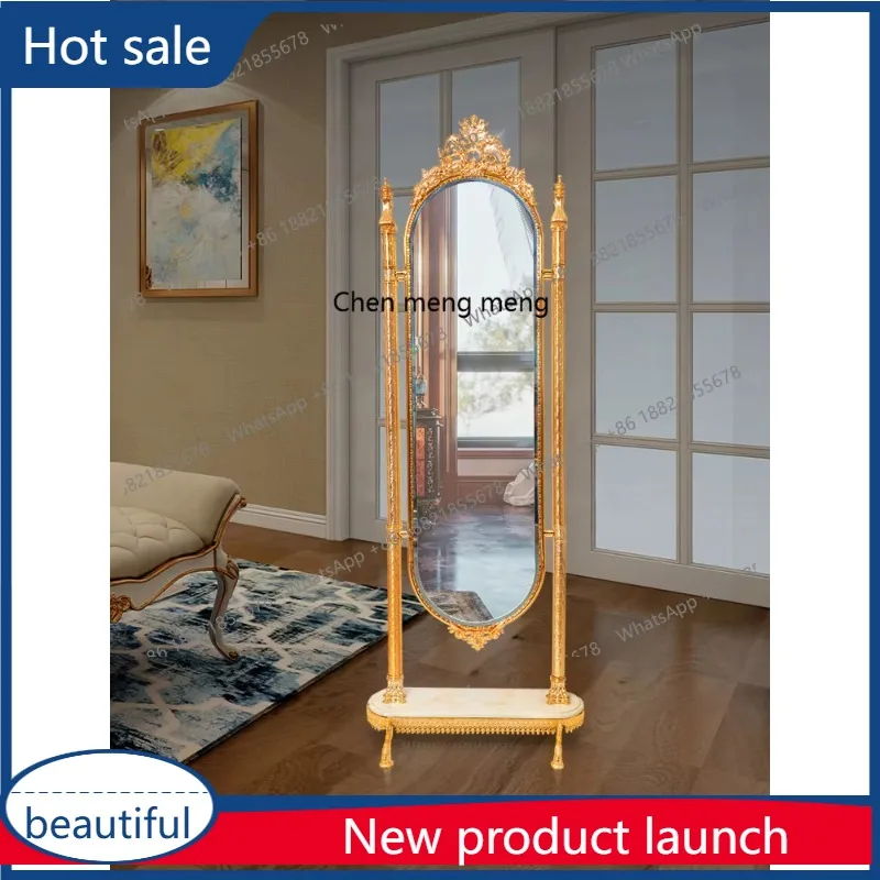 

A50 European-style full-length mirror gold-plated copper glass full-length mirror high-end gift-giving leadership wedding