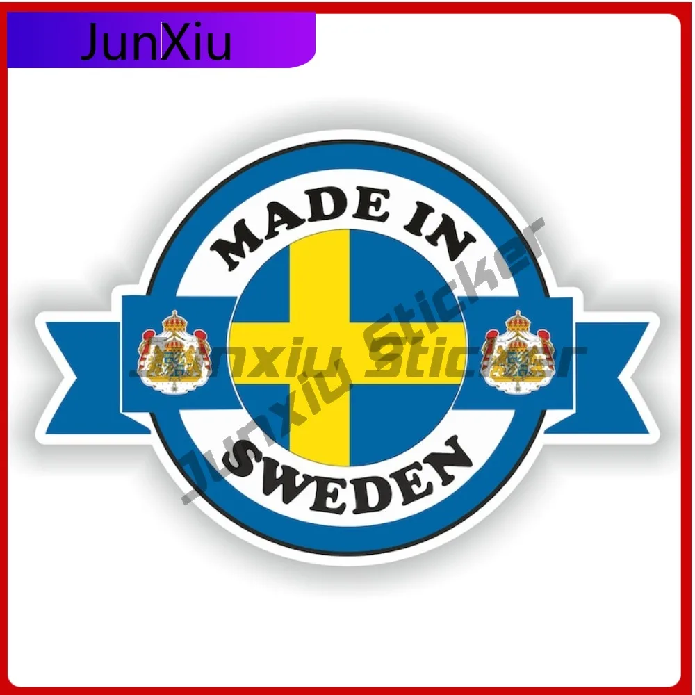 

Sweden Made in, Sticker Flag Cool Window Wall Scratch Cover Exterior Parts Vinyl Decal For Car Truck SUV Window Bumper Laptop