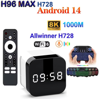 H96 MAX H728 Android 14 Octa Core 4GB+128GB Smart TV Box Wifi6 1000M 8K HD BT 1000M LAN Media Player Set Top Box