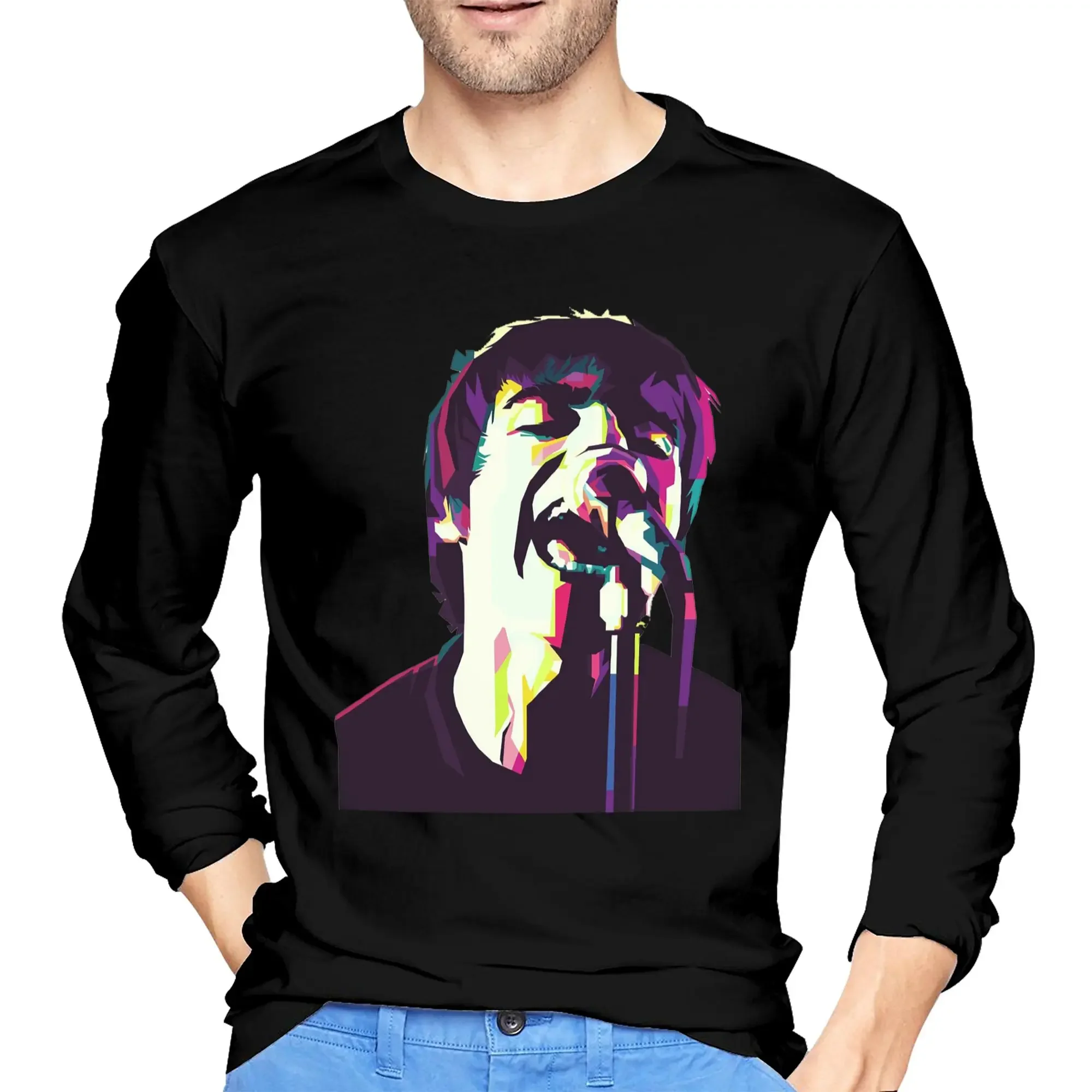 

Liam Gallagher Men's Long Sleeved T-shirt Casual Round Neck T shirts Spring and Autumn Men tops