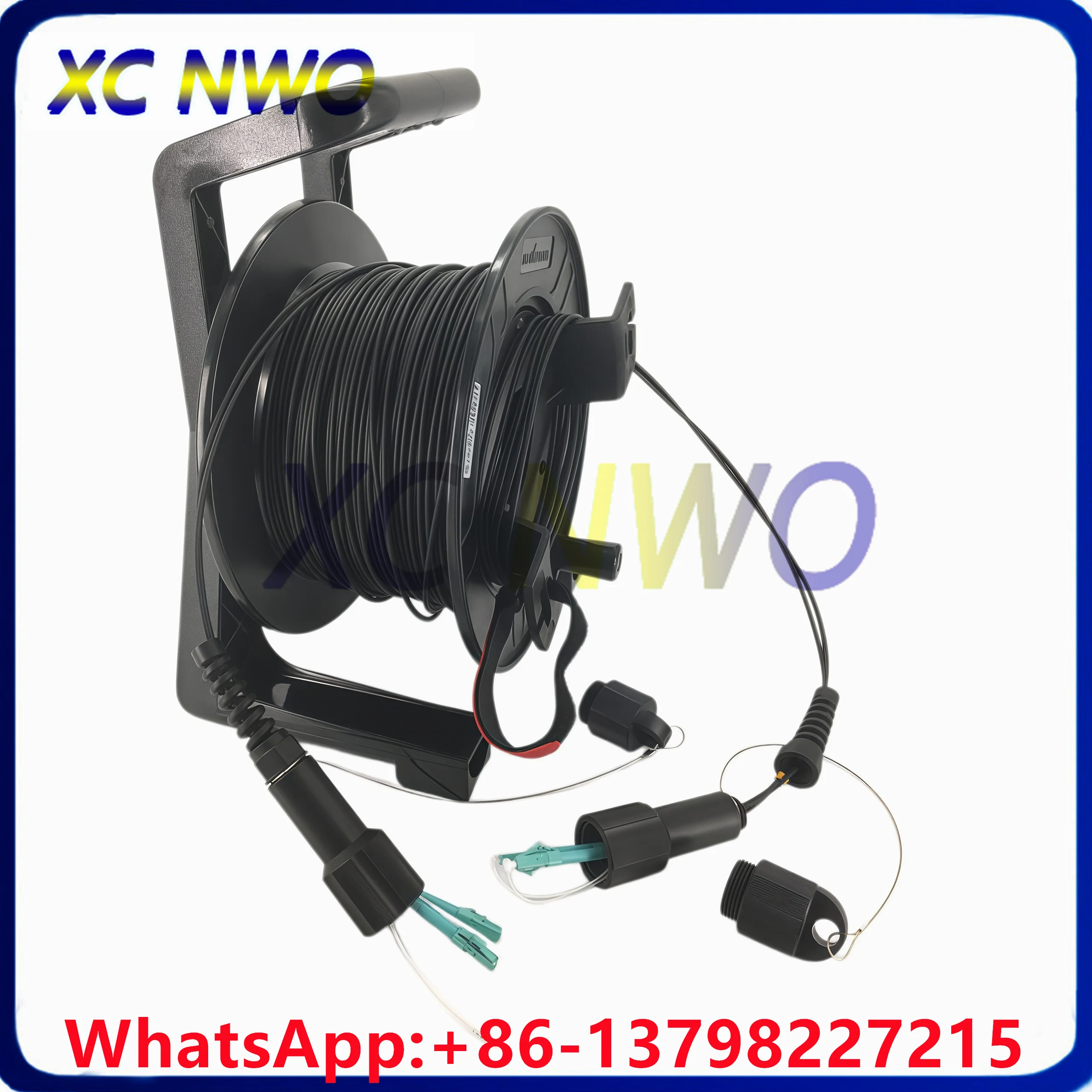 100M 150M 200M 2C MM OM3-150  3.0mm LSZH Jacket Armored Black Cable PDLC-PDLC Fiber Optic Patch Cord With PCD235 Reel