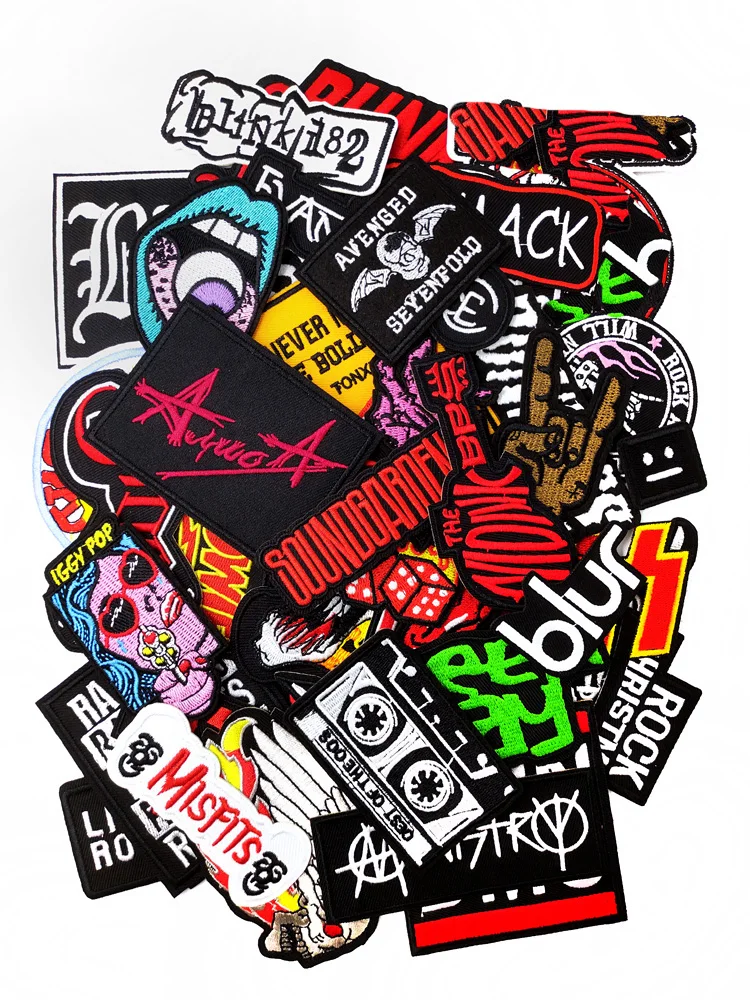 Bands Iron On Patches Apparel Sewing Fabric Handmade Appliques For Clothing Punk Rock Stickers Badges Parche