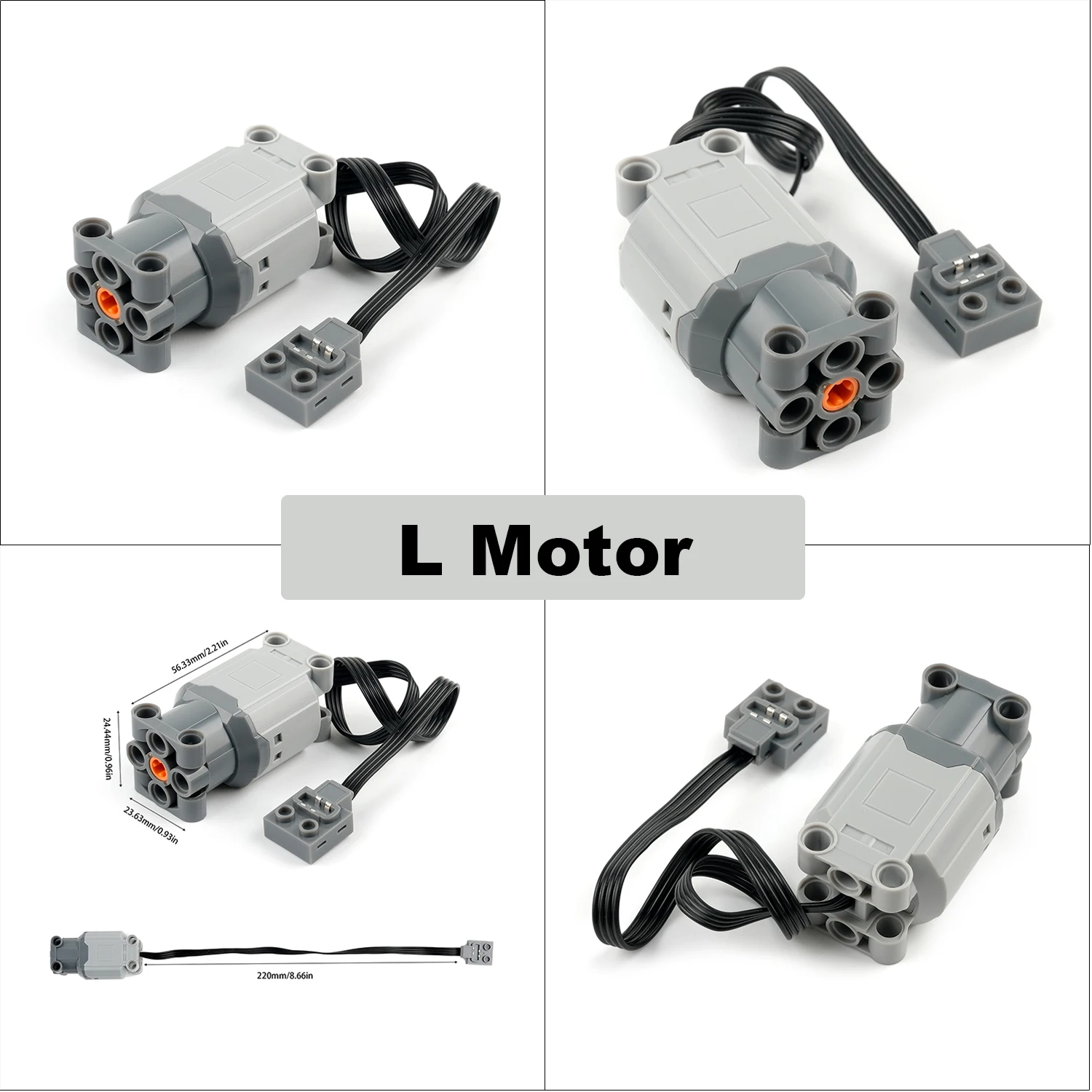 Kit de motor MOC Power Functions L para proyectos de bricolaje de bloques de construcción compatibles con técnicas