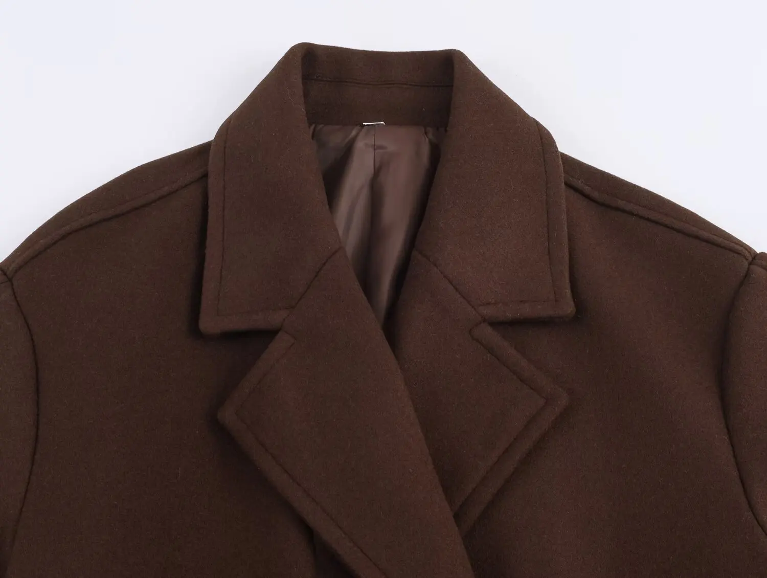 KONDALA Lässige schokoladenbraune Damenmäntel, lange Ärmel, Knöpfe, Taschen, lange Jacke, modisch, 2025, Herbst und Winter, dick, warm, Oberbekleidung