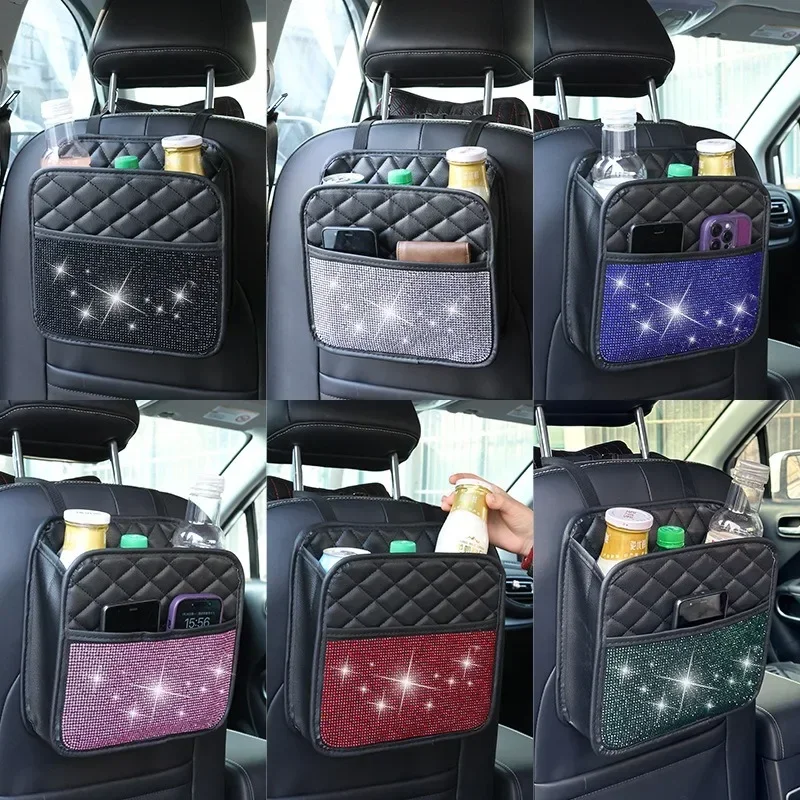 Car Seat Back Storage Bag Hanging Bag Car Interior Storage Multi-function Storage Box Car Seat Back Storage Bag with Drill