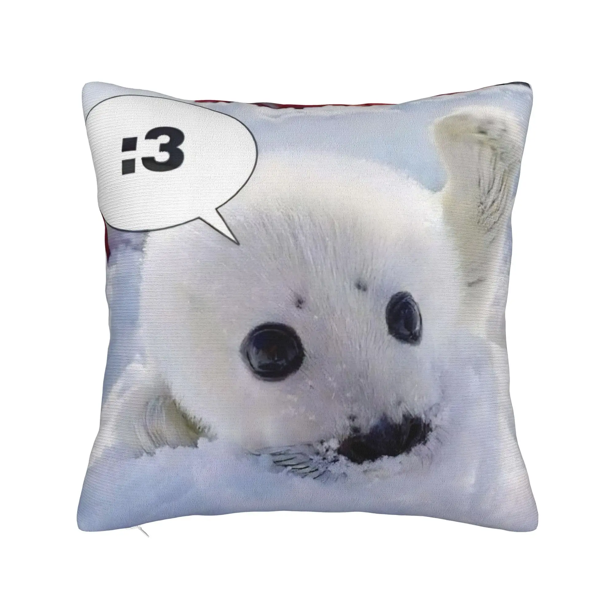 Seal Sea Cute Square Pillow Case  Cushion Covers Awesome Zipper Decorative Pillowcase for Seat 45x45cm
