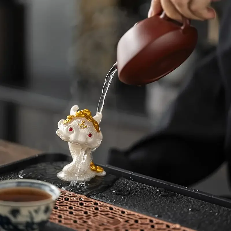 

2025 Year of The Snake Tea Pet Ornament Attracts Wealth and Auspicious Tea Set Accessories Can Raise Color-changing Decorations