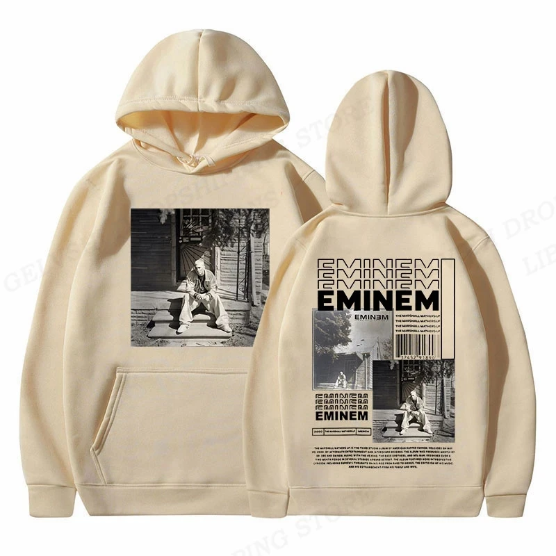 Men Fashion Hoodie Japanese Y2k Sweatshirt Warm Fleece Hoodies Sweatshirts Men\'s Clothing Slim Shady Coats Rapper Eminem Hoodies