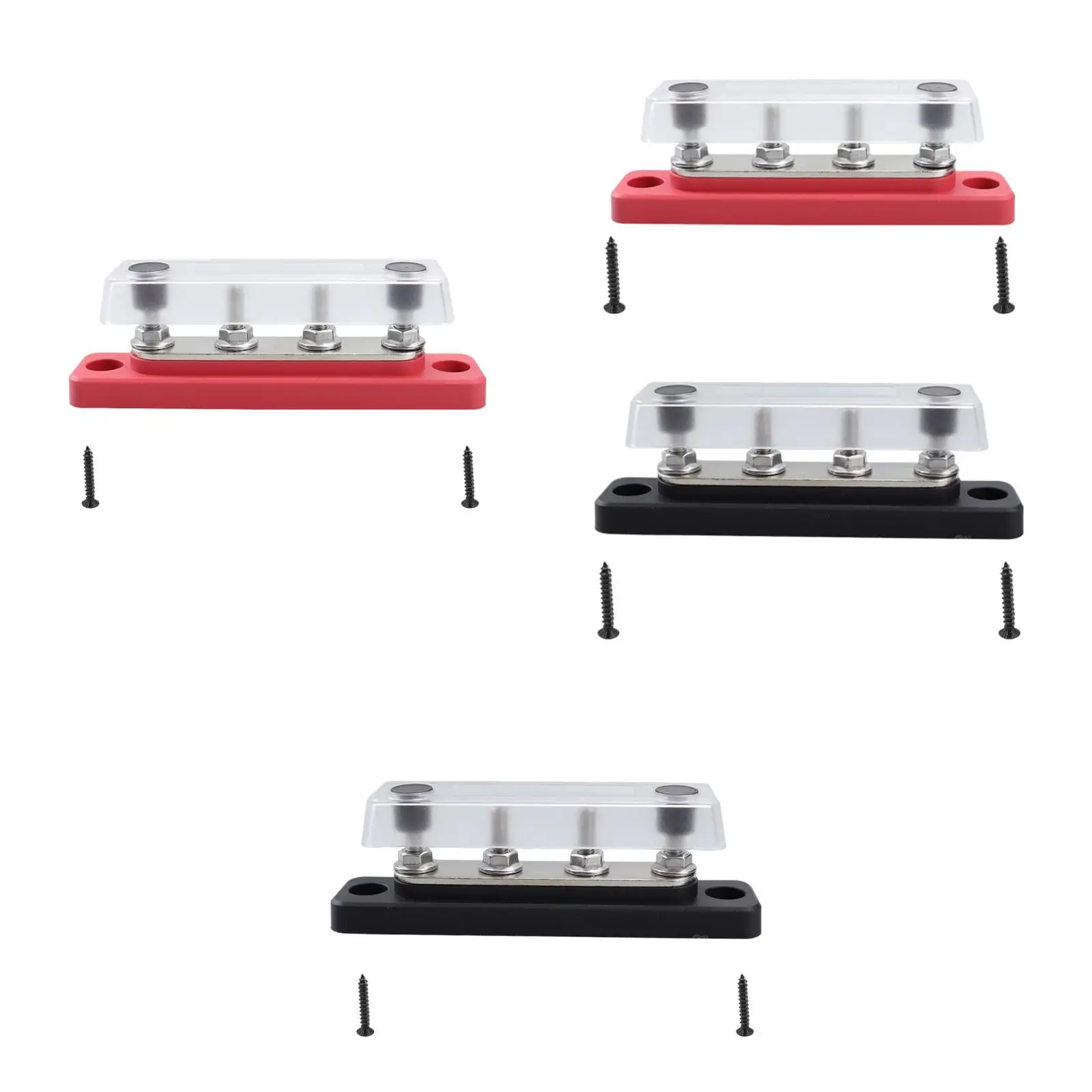 4Terminal Bus Bar Power Distribution Block Multiuse Easy to Install Terminal