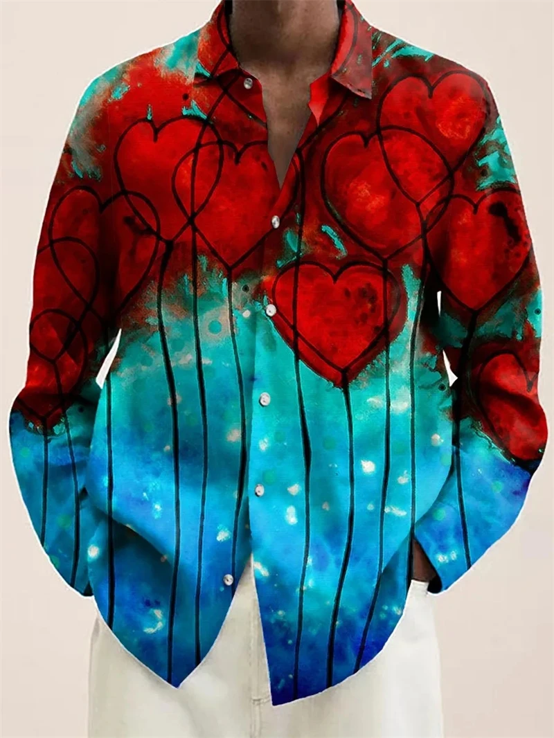 Camisas con estampado 3D de plumas de pavo real para Hombre y mujer, ropa de diseñador, colores informales, camisas hawaianas de manga larga para Hombre