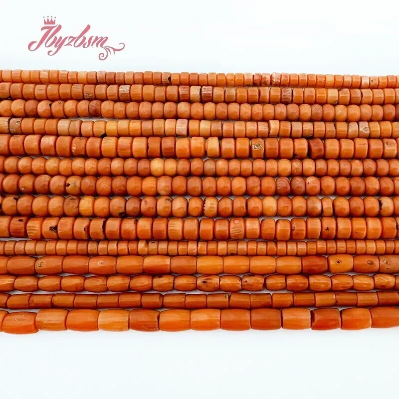 Orange Coral Heishi Column Olivary Natural Stone Spacer Beads 15 Inch for DIY  Charm Needlework Accessories Necklace Bracelet