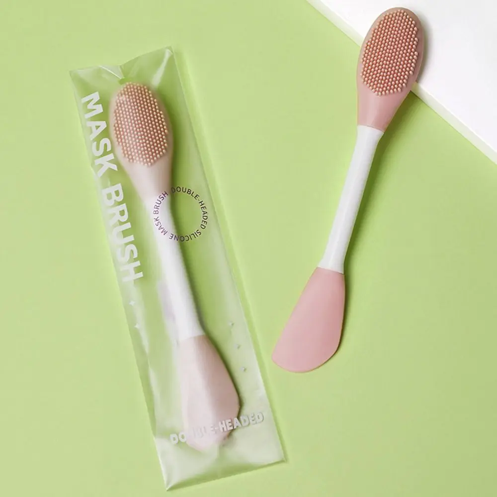 Silicone Facial Mask Brush Soft Head with Scraper Integrated Dual-use Mud Film Brush DIY Film Adjusting Beauty Tool Beauty