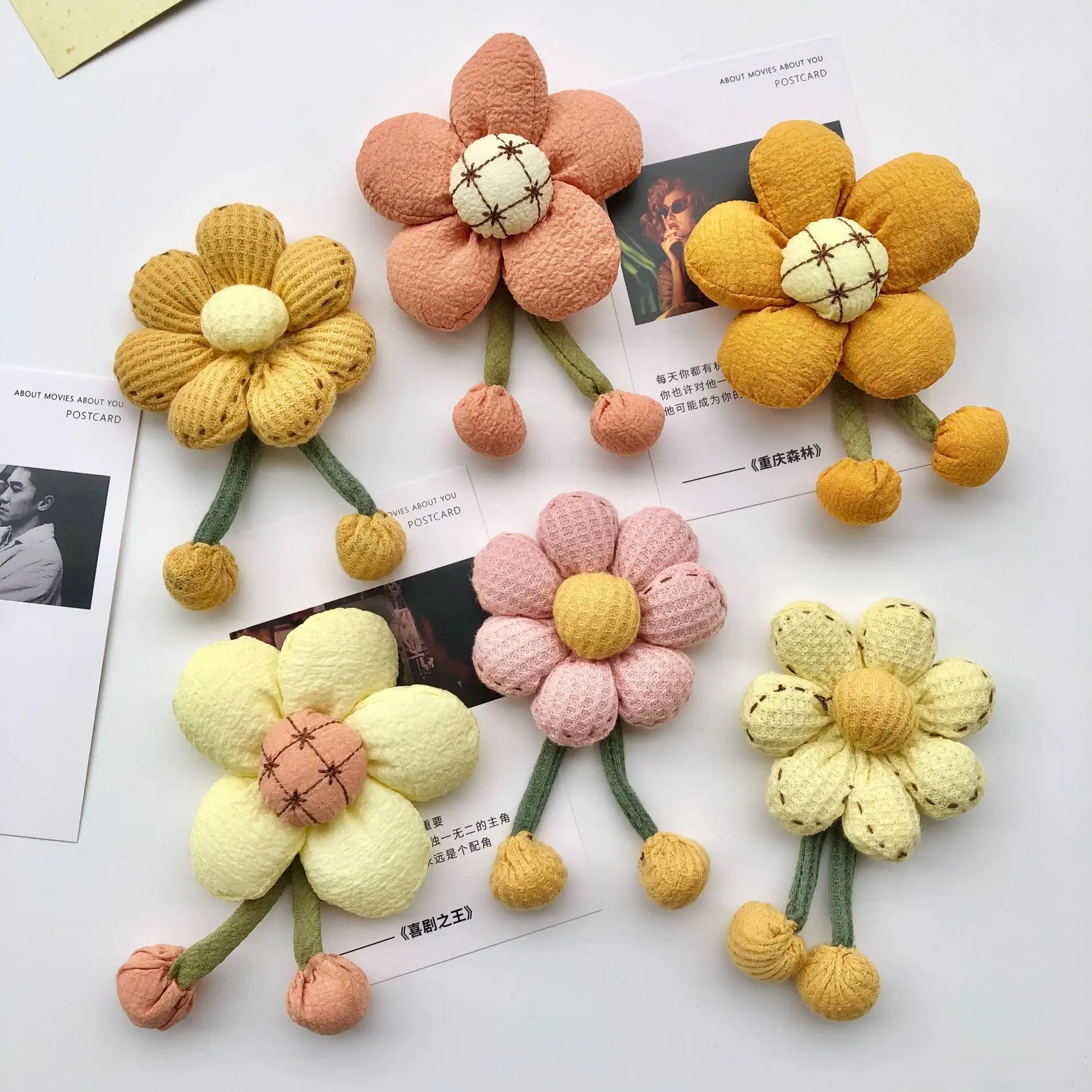 New Bread Flower Korean Sunflower Cotton Blossoms Brooch Bag Clothing Accessories Pin Women's Dress Corsage