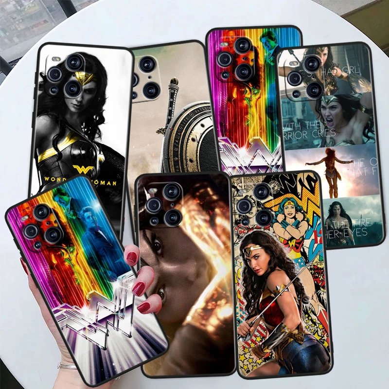 Wonder Woman Cute For OPPO Find X6 X5 X3 X2 F21S F21 Pro Lite Neo Black Silicone Soft Cover Capa Phone Case