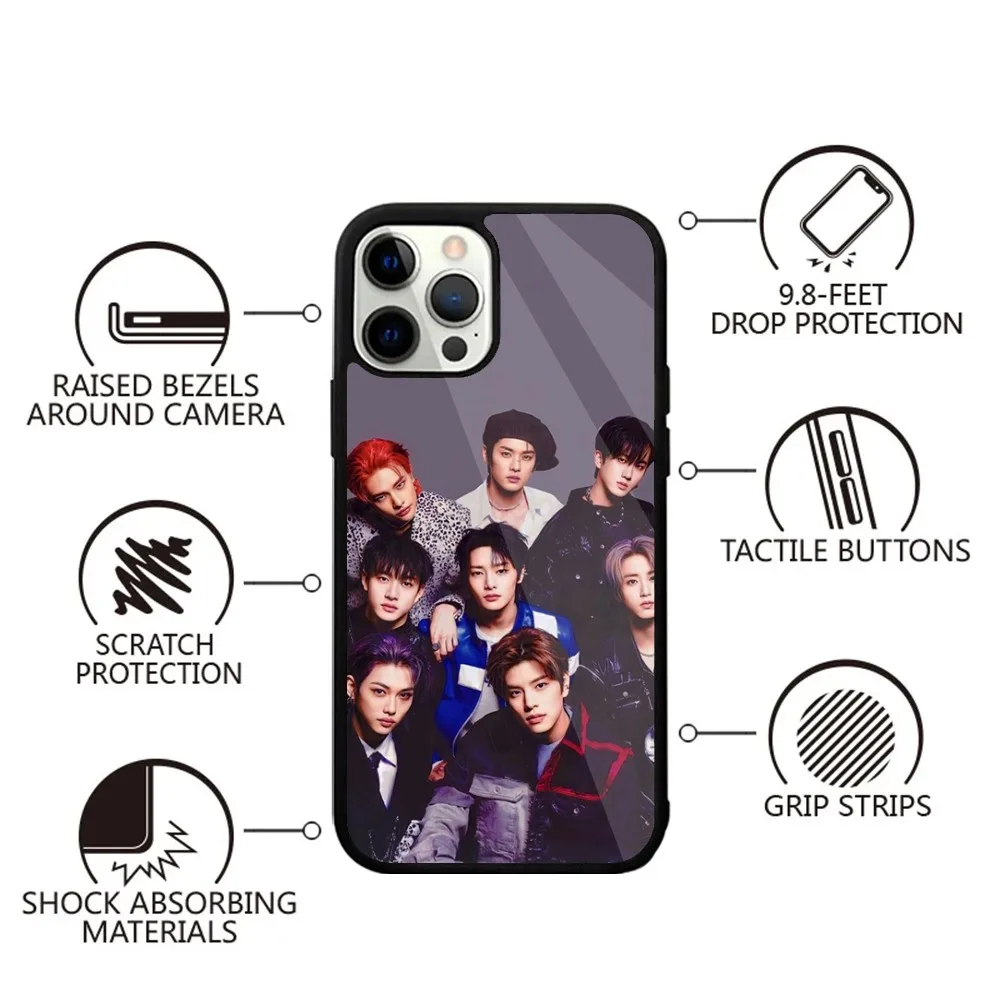 Custodia per telefono K-Kpop Stray Kids per iPhone 15,14,13,12,11,Plus,Pro,Max Mini Magsafe ricarica Wireless magnetica