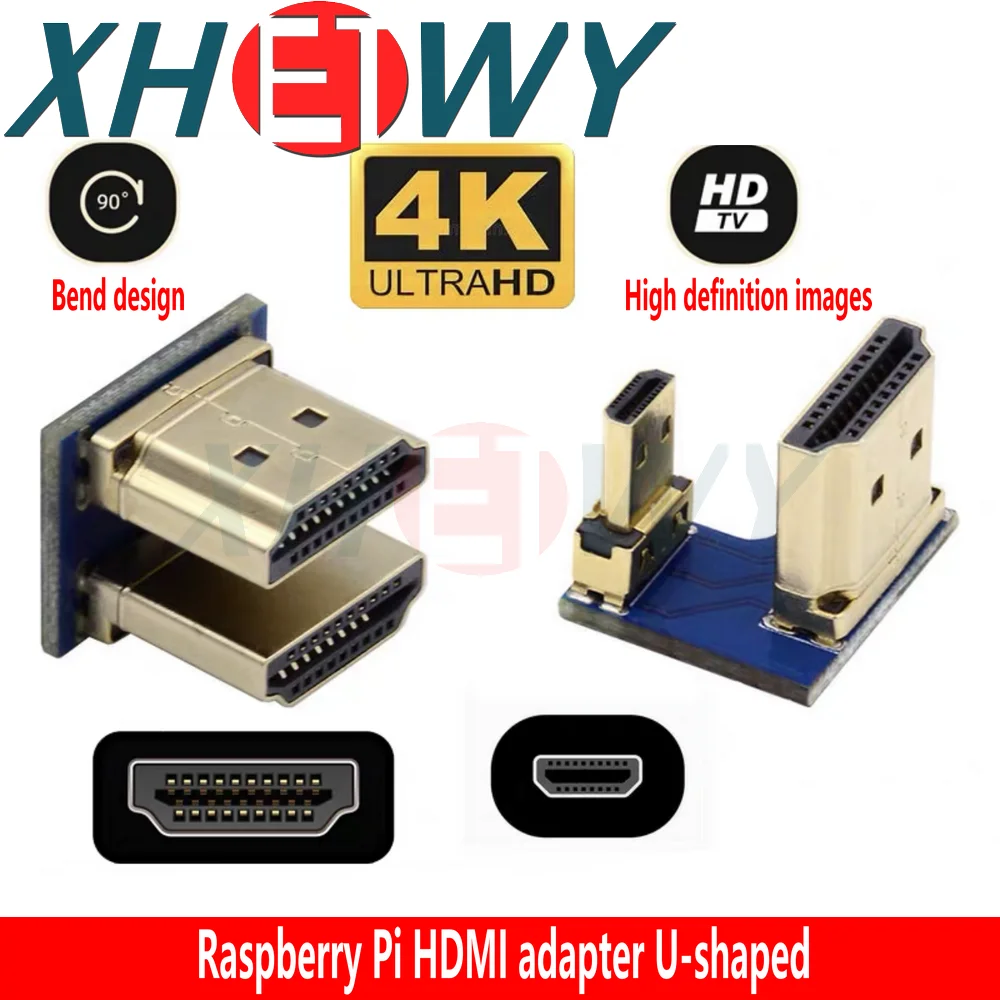 Raspberry Pi HDMI адаптер 3-го поколения адаптер 4-го поколения HDMI к микро HDMI адаптер