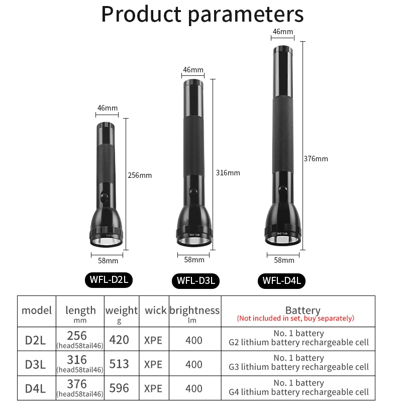 WASING Explosion-Proof Flashlight LED Aluminum Alloy Rechargeable Flashlight