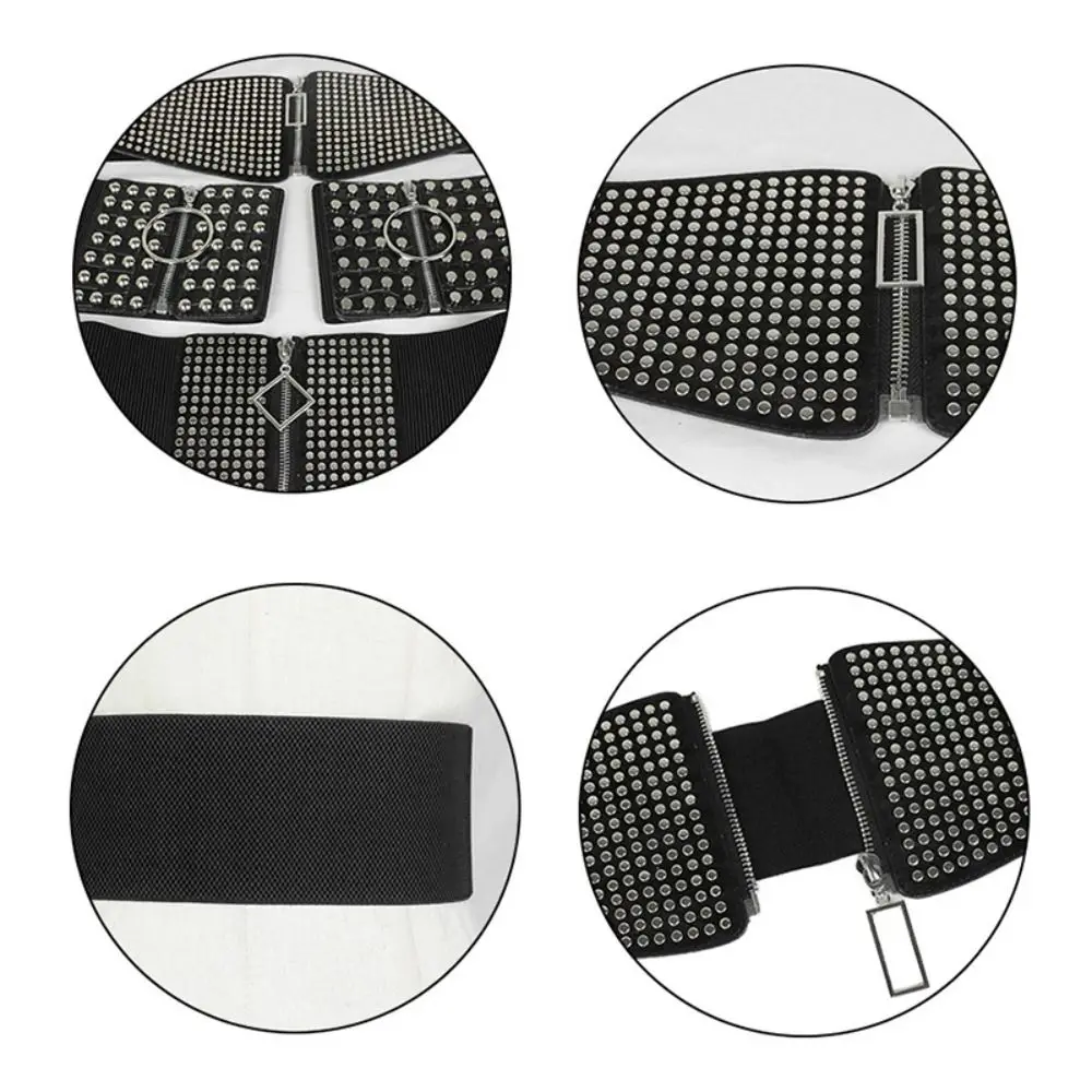 Belt Elastic Cummerbunds Unique Metal Buckle PU Leather Wide Belt Alloy Slimming Body Waist Corset Belts Girl