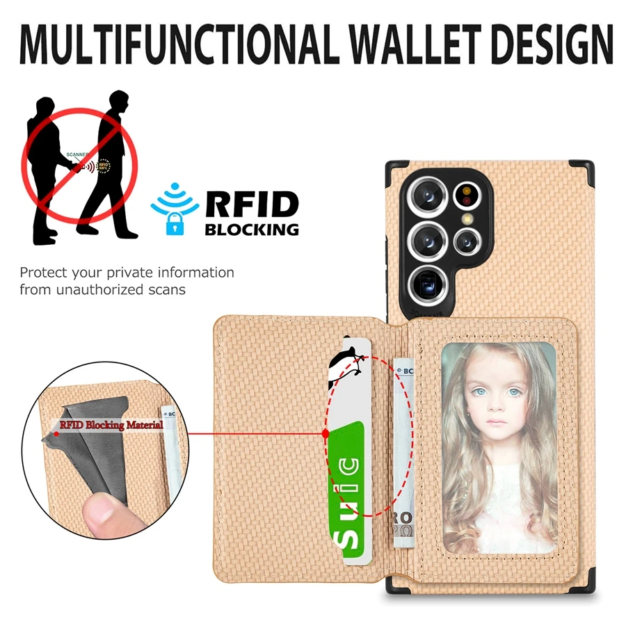 Wallet Anti-theft Case For Samsung Galaxy S22 S21 S20 Plus Ultra FE S10 Plus A03S A12 A22 A31 A32 A50 A51 A52 A53 A70 A71 A72