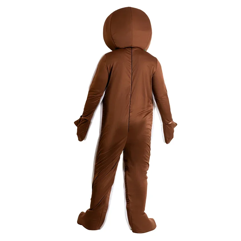 2025 New Arrival Fun Christmas One Piece Jumpsuit With Hood Iced Adult Gingerbread Man Costume