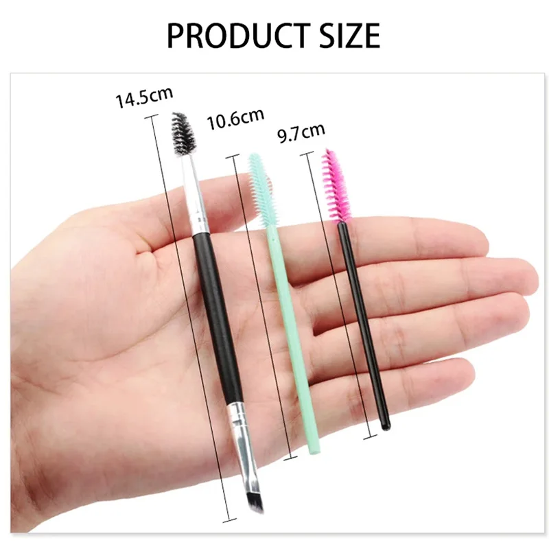 500 pz Spazzole Per Ciglia Usa E Getta Micro Pennello Ciglia Finte Estensione Spazzole Mascara Bacchetta Applicatore Pennello Cosmetico Strumenti