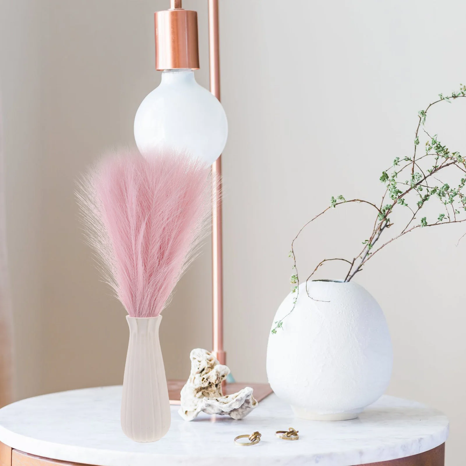 

6Pcs Simulated Reed Decor Artificial Pampas Grass Vivid Faux Pampas Branches Home Vase Arrangement Wedding Props